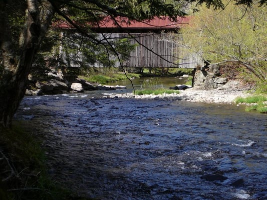 The historic  Willowemoc Covered Bridge