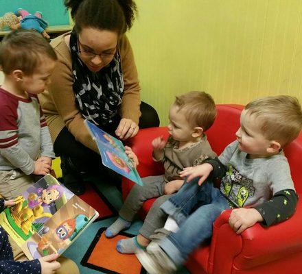 Literacy begins with our youngest learners as they enjoy listening to stories.