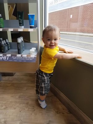 Jackson gets his first haircut EVER at our Great Clips salon!  $5.99 any haircut. until 6/30/2017