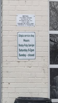 Service shop hours