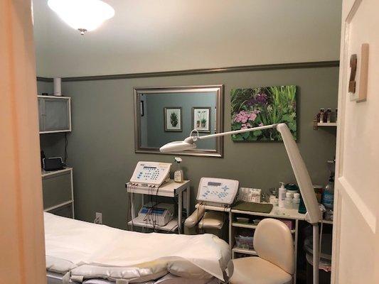 Room 2 of 2 in the Zap! Electrolysis Office. We have a Platinum and an SX-500 in this treatment room.