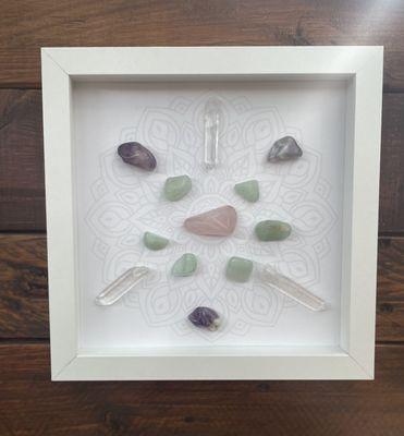 Love and Abondance Crystal Grid - Framed Art