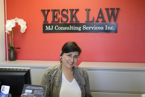 Our wonderful receptionist Janneth Gonzalez helps our clients and everybody else who calls for questions.