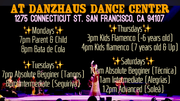 Class Schedule 2021 Fall at Danzhaus