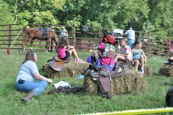 A Horse Rescue group teaches Girl Scouts during one of the Badge Workshops for Cub, Girl & Boy Scouts, to include AHG in '13