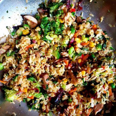 Vegetarian brown fried rice