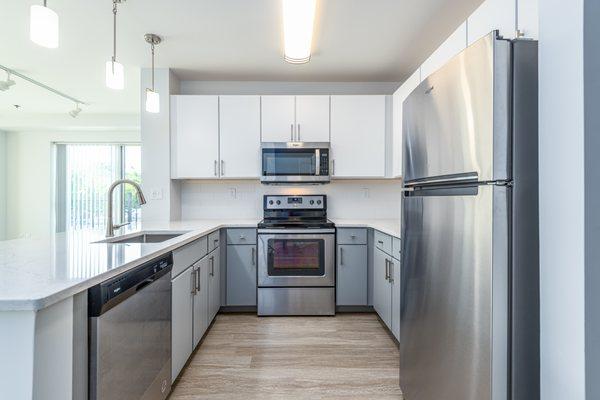 Kitchen with stainless appliances