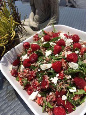 Quinoa arugula raspberry salad!