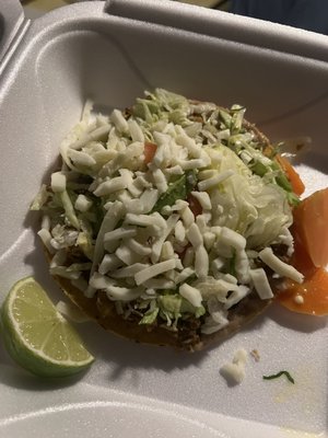 Al pastor tostada. $3. Tasty!