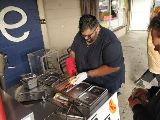 The Foggy Wiener hot dog cart