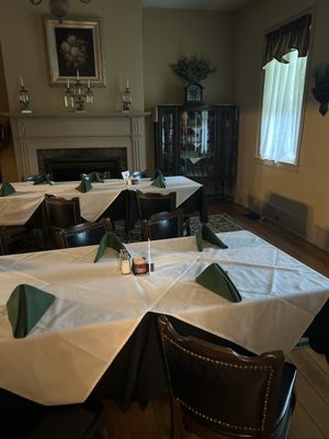 One of the dinning rooms in the historic inn.