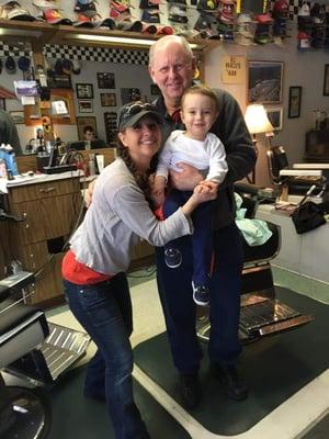 Two Year Old Miles Gets His First Hair Cut With Grampa Lester!