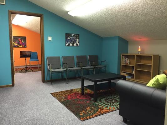 Comfortable, quiet, kid-friendly waiting room with no T.V. Spend your child's lesson reading a book or taking a quick nap.