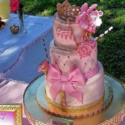 Princess themed 1st Birthday  All edible details Marble  Red Velvet