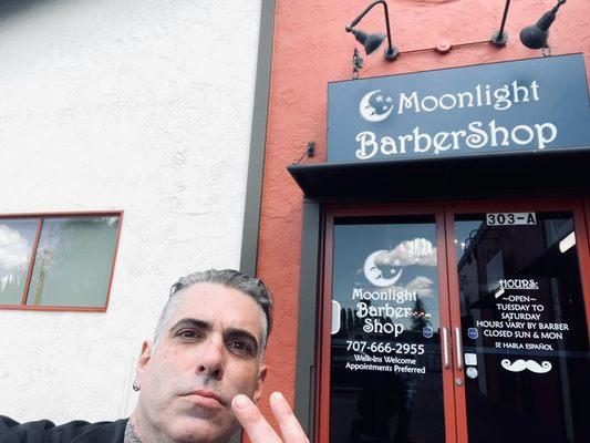 Working at Moonlight Barbershop in Napa