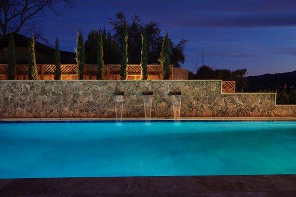 Custom Stone Wall and Fountain