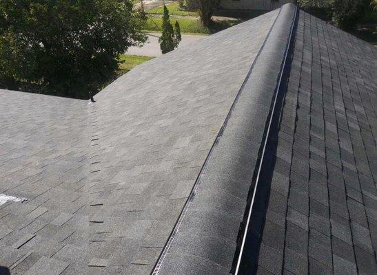 New roofing with ridge venting.