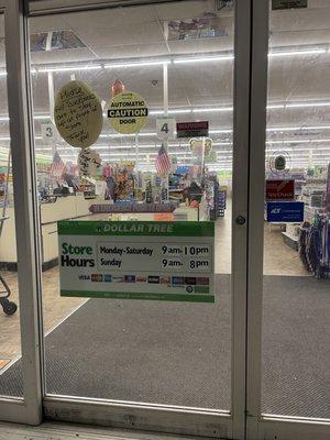 The store hours and the associate no where to be seen