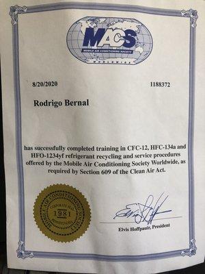 Certified AC service