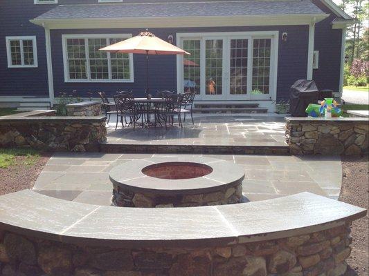 Large patio with fire pit