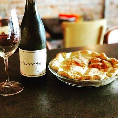 Many whites by the glass! House made peach pie