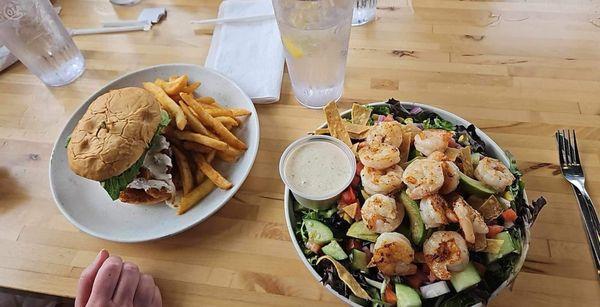 Buffalo Chicken Sandwich  Southwest Salad