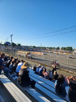 Bleachers are starting to fill up around 6pm. More people came out later in the day.