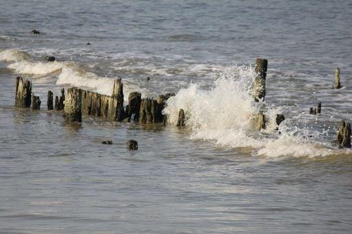 Crashing waves down at Galveston Bay in Seabrook TX.