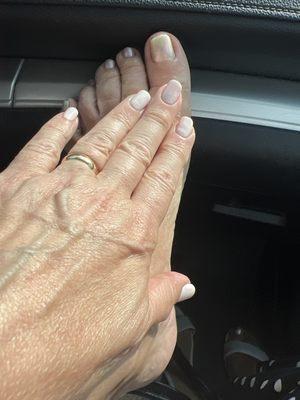 Great gel mani & regular pedi.