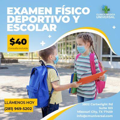 Examen Físico Deportivo y Escolar