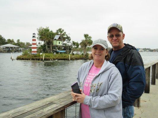 Keri & Glen (visiting relatives from Minnesota) Monkey Island in the background.