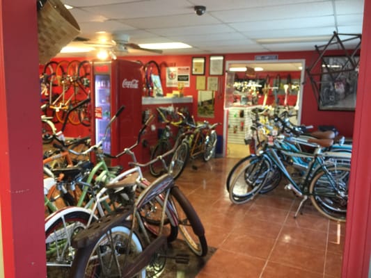 It's a huge shop with hundreds of bikes, several rooms full