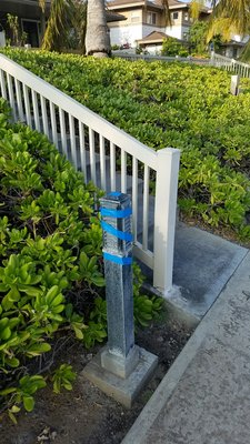 They mark non-functional fixtures with this subtle blue tape. They mark the fixtures and never repair. You can find this all over.