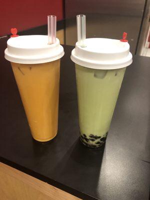 Thai tea and matcha