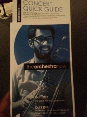 Here to see a concert -Part of "The Orchestra Now " Series