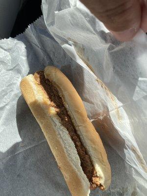 One of the coney dogs without onions