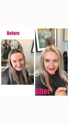 Great before and after need to finish make up