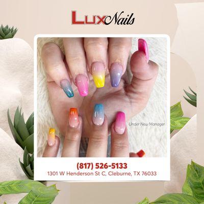 Capturing the colors of the rainbow with these stunning ombre nails!