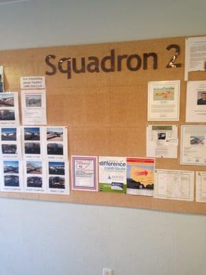 The bulletin board inside