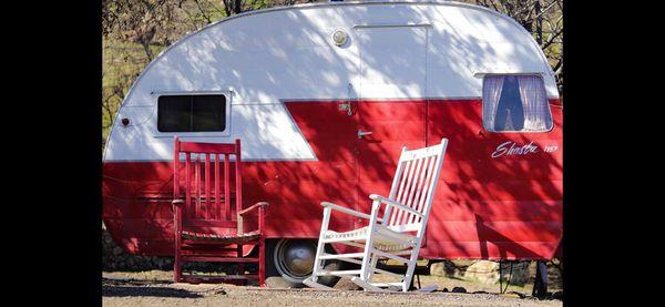 Vintage trailer in the Malibu mountains.