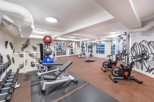 Fitness Center Second Floor at North at Totem lake Apartments in Kirkland WA