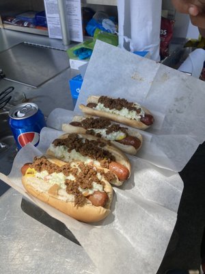 Chili cheese dogs buy five get one free