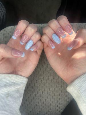 Blue French tips by BN nails