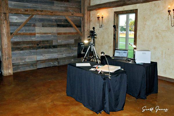 Studio Booth with Memory Book Table at Bridlewood of Madison