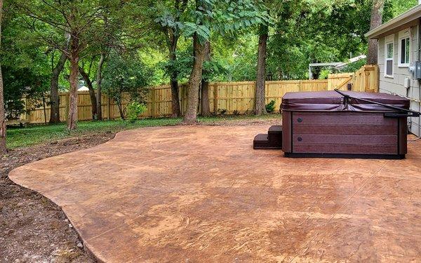 Stamped Concrete Hot Tub Patio