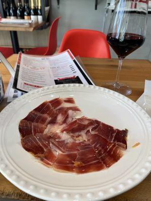 Jamon and wine