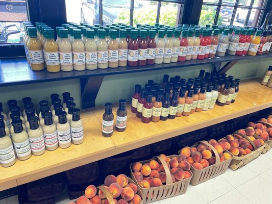 Peaches and a variety of The Peach Stand dressings