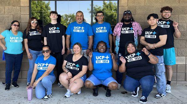 UCP+TEAM wearing their new UCP+ 70 year Anniversary Campaign T-shirts! 1954-2024