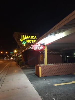 Front sign as seen from SW 8th street (Calle Ocho) @ Jamaica Motel, West Miami