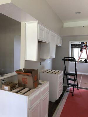 Kitchen cabinets white lacquered